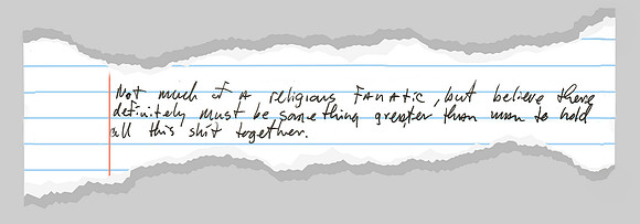 torn pages of notebook paper lined