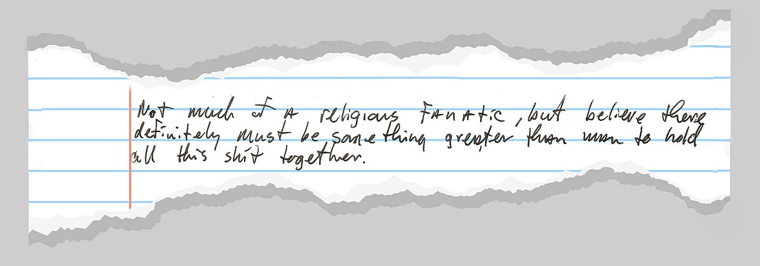 torn pages of notebook paper lined